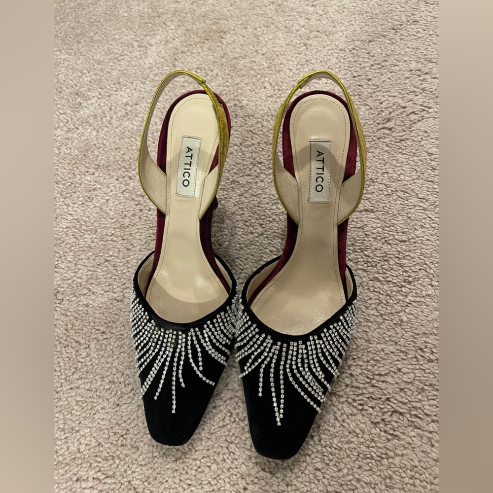 The attico crystal sling back pumps SZ6